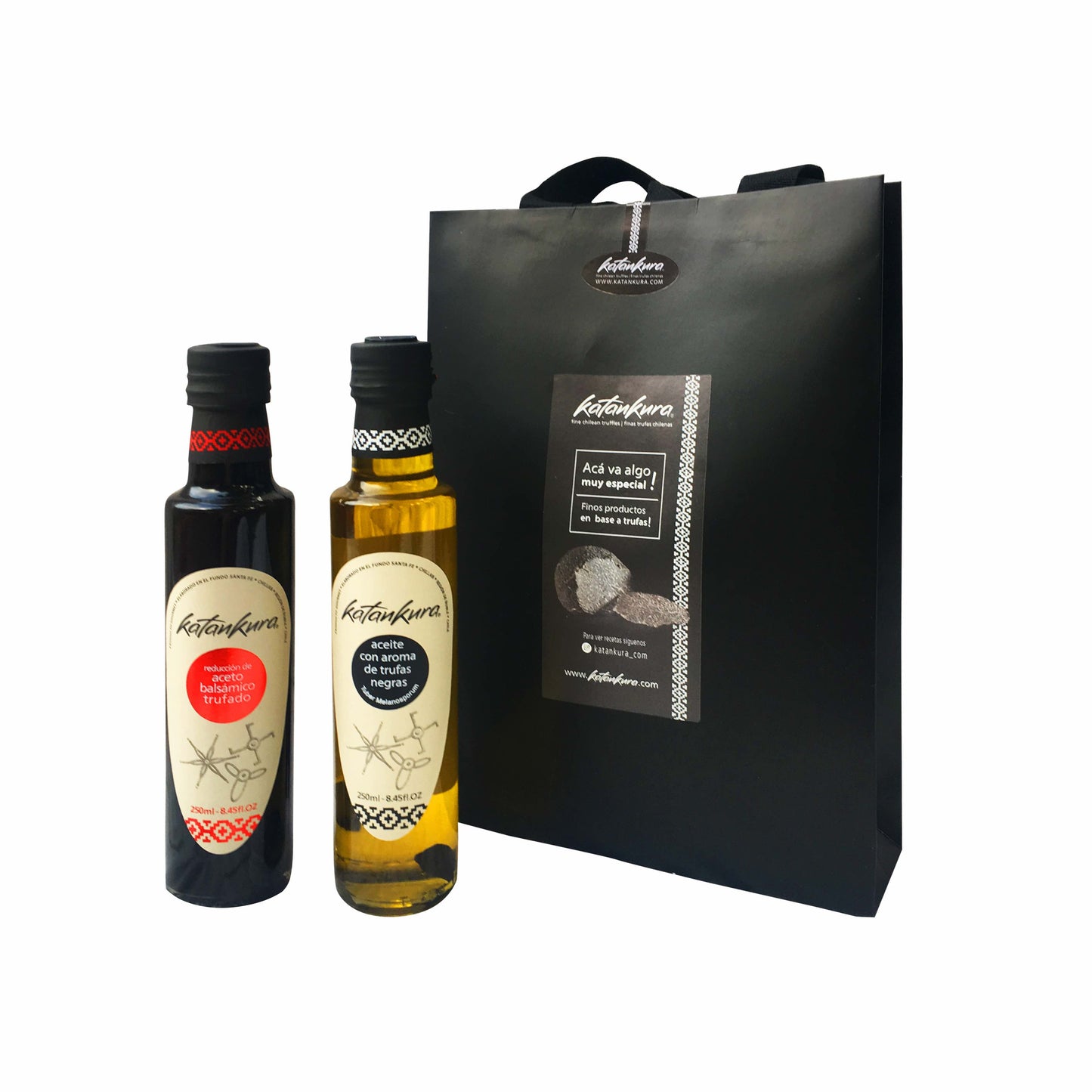 Pack regalo Aceite de oliva con aroma de trufas negras + Reduccion de Aceto balsamico trufado